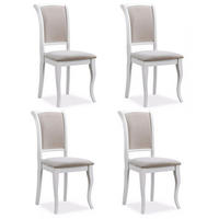 ESSZIMMERSTÜHLE Olivia 4-teilig Weiß / Beige - Beige/Weiß, Holz (45/96/42cm) - Feldmann-Wohnen