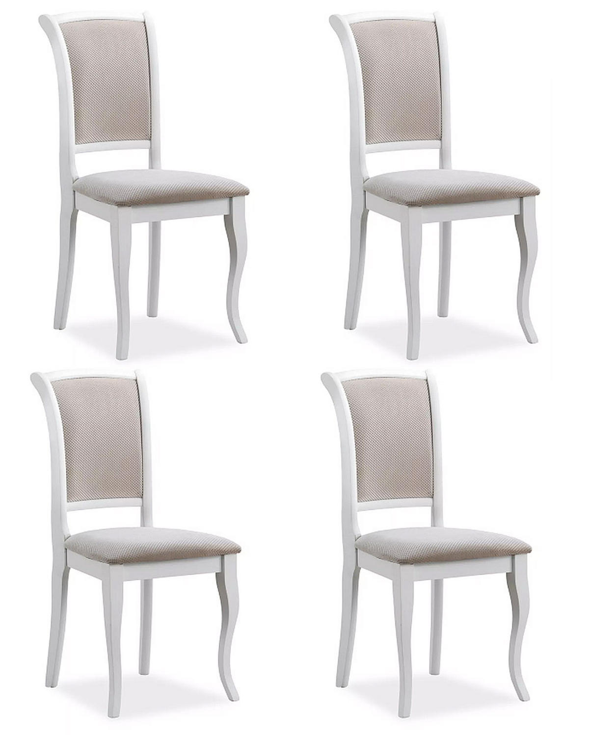 ESSZIMMERSTÜHLE Olivia 4-teilig Weiß / Beige - Beige/Weiß, Holz (45/96/42cm) - Feldmann-Wohnen