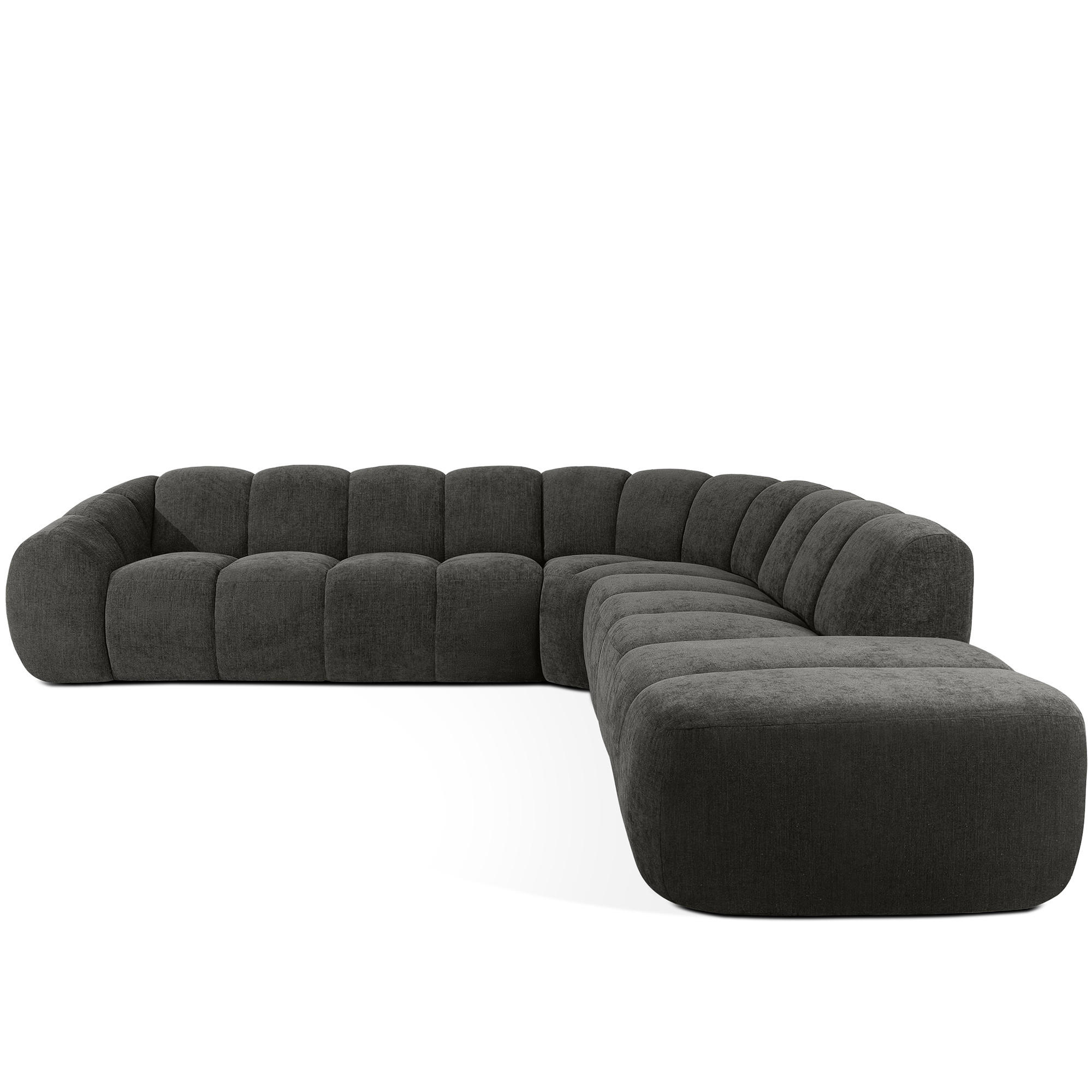 ECKSOFA RECHTS FLAVA, Graphitfarben - Graphitfarben, Holz/Holzwerkstoff (310/314cm) - KONSIMO®