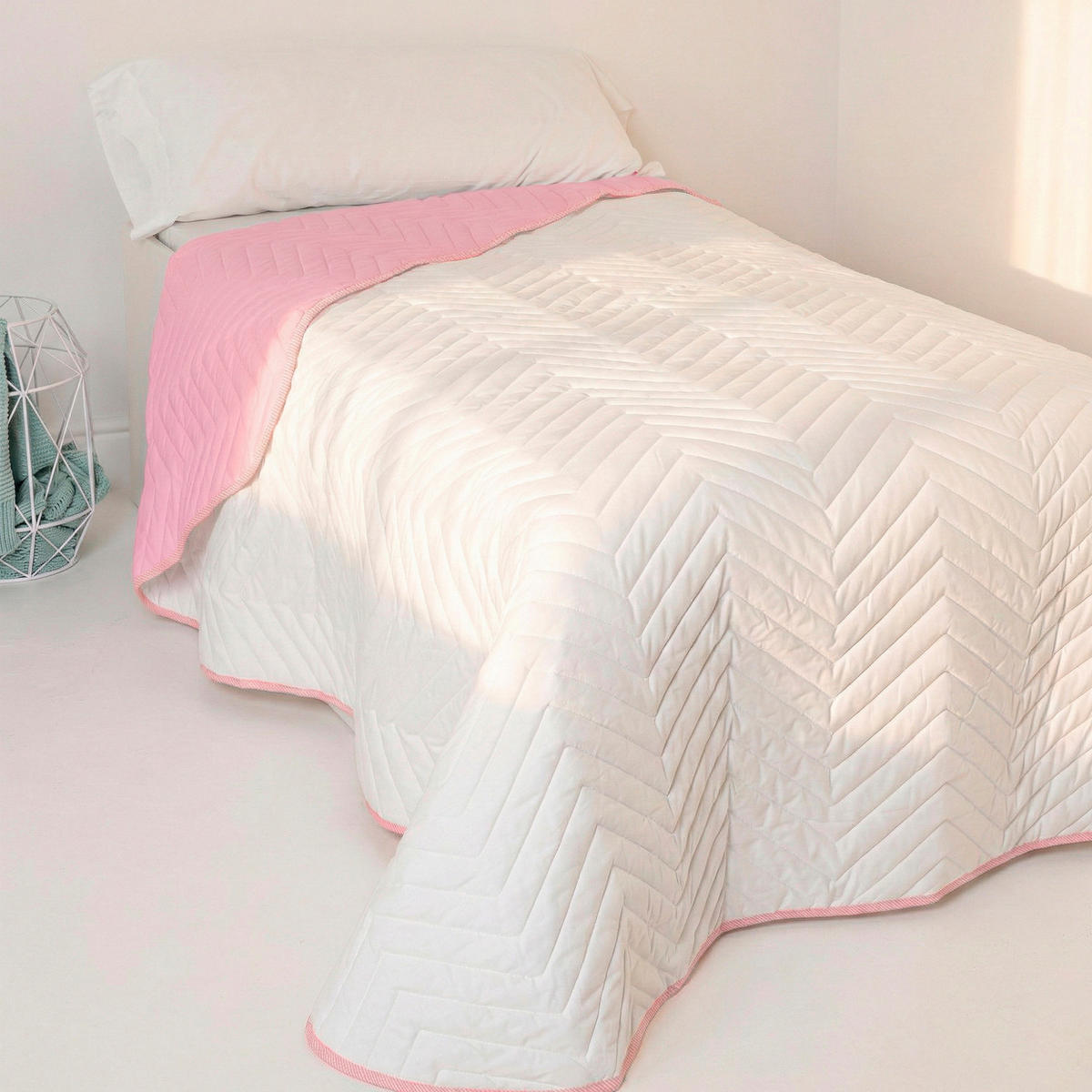 TAGESDECKE arista 180x260 cm (bett 80/90/105) rosa - Pink, Textil (180/260cm) - Happy Friday