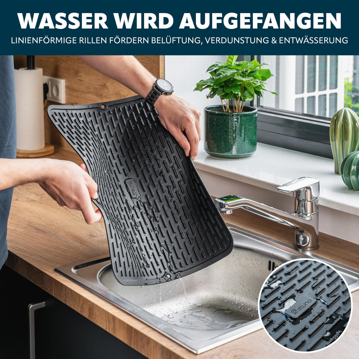 SPÜL-SET 2er Set - Schwarz, Kunststoff (28/9/9cm) - eluno