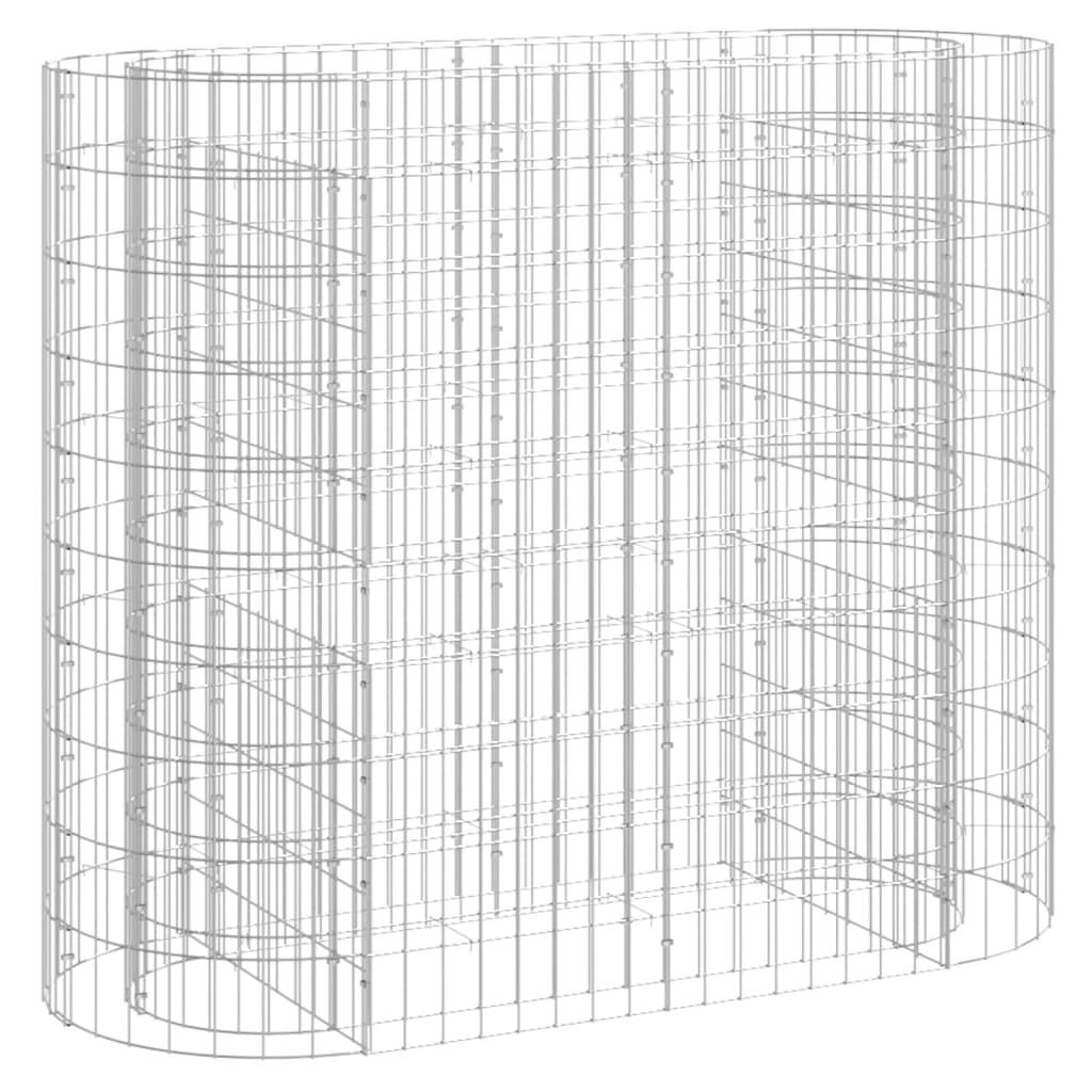 furnicato Gabionen-Hochbeet Silber 50x100x120 cm