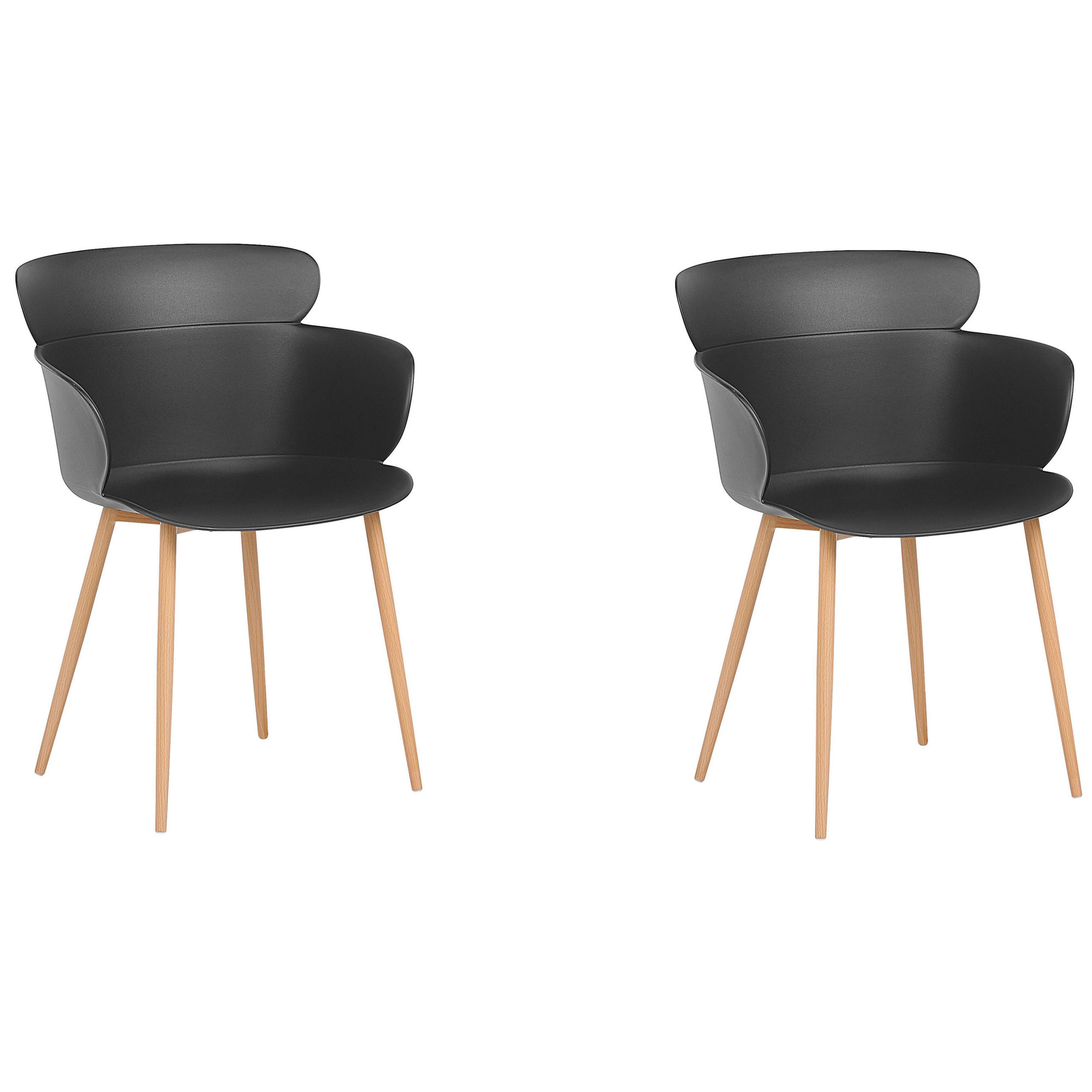 SCAUN DE BUCĂTĂRIE set de 2 plastic negru Sumkley
