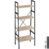 LEITERREGAL Newcastle,inklusive Kippschutz, 57,5 x 35,5 x 139 cm,Industrial Holz hell, Eiche Sonoma - Naturfarben, Holz (35.5/139/57.5cm) - tectake