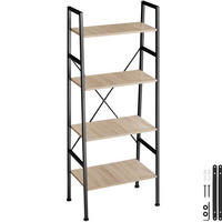 LEITERREGAL Newcastle,inklusive Kippschutz, 57,5 x 35,5 x 139 cm,Industrial Holz hell, Eiche Sonoma - Naturfarben, Holz (35.5/139/57.5cm) - tectake