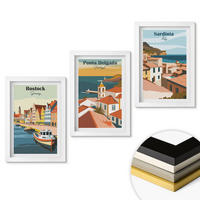 WANDBILDER 3er-Set - 20x30 cm Weißer Rahmen - Ansichten europäischer Küstenstädte - Weiß, Kunststoff (20/30cm) - ArtPrintCave