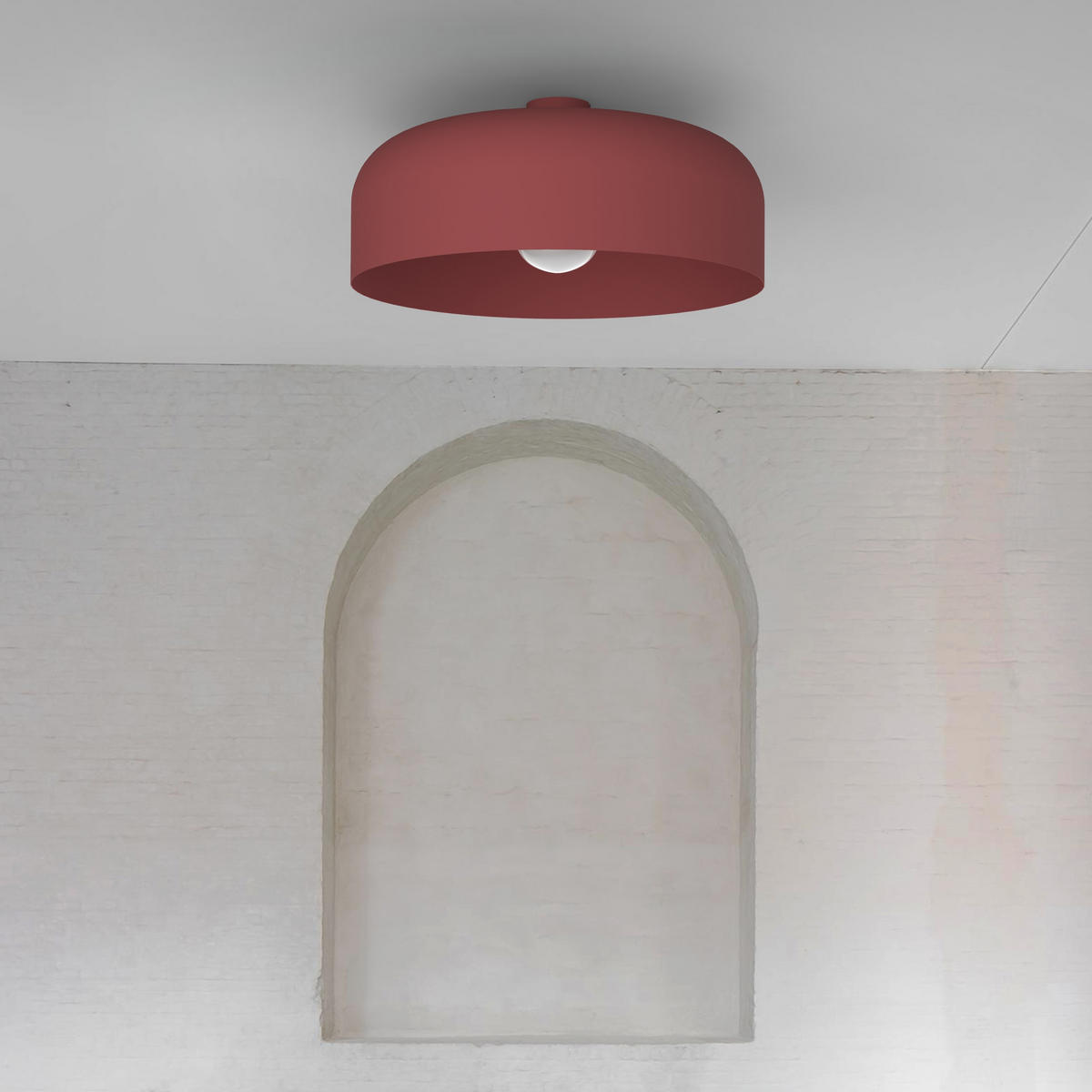 DECKENLEUCHTE Tuzzi - Rot, Metall (50/50/14cm) - Lumicom