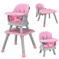 BABYHOCHSTUHL Pink - Pink, Kunststoff (58/98/58cm) - COSTWAY