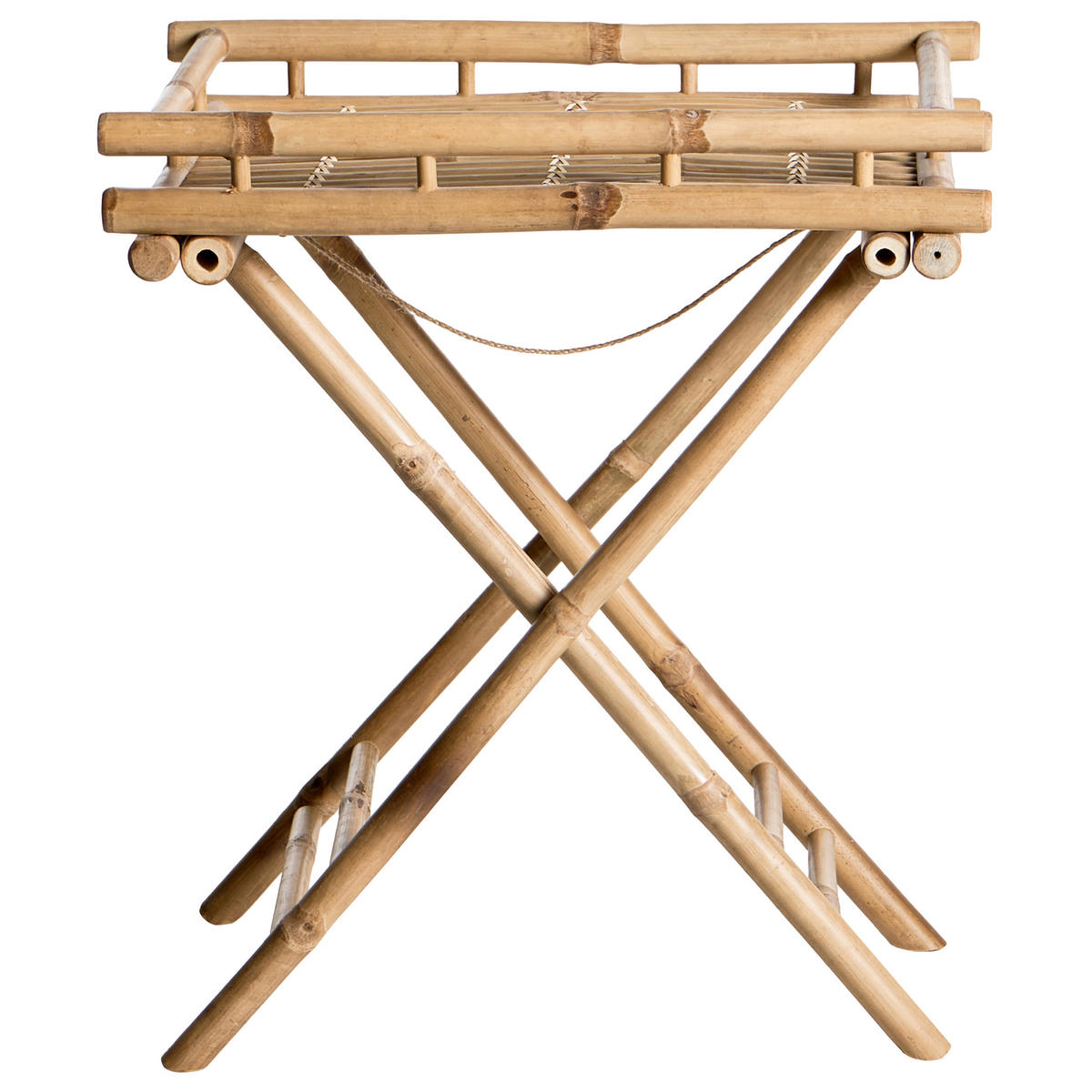 BEISTELLTISCH Bambus Naturfarben klappbar Misicuni - Naturfarben, Holz (60/40/68cm) - Beliani