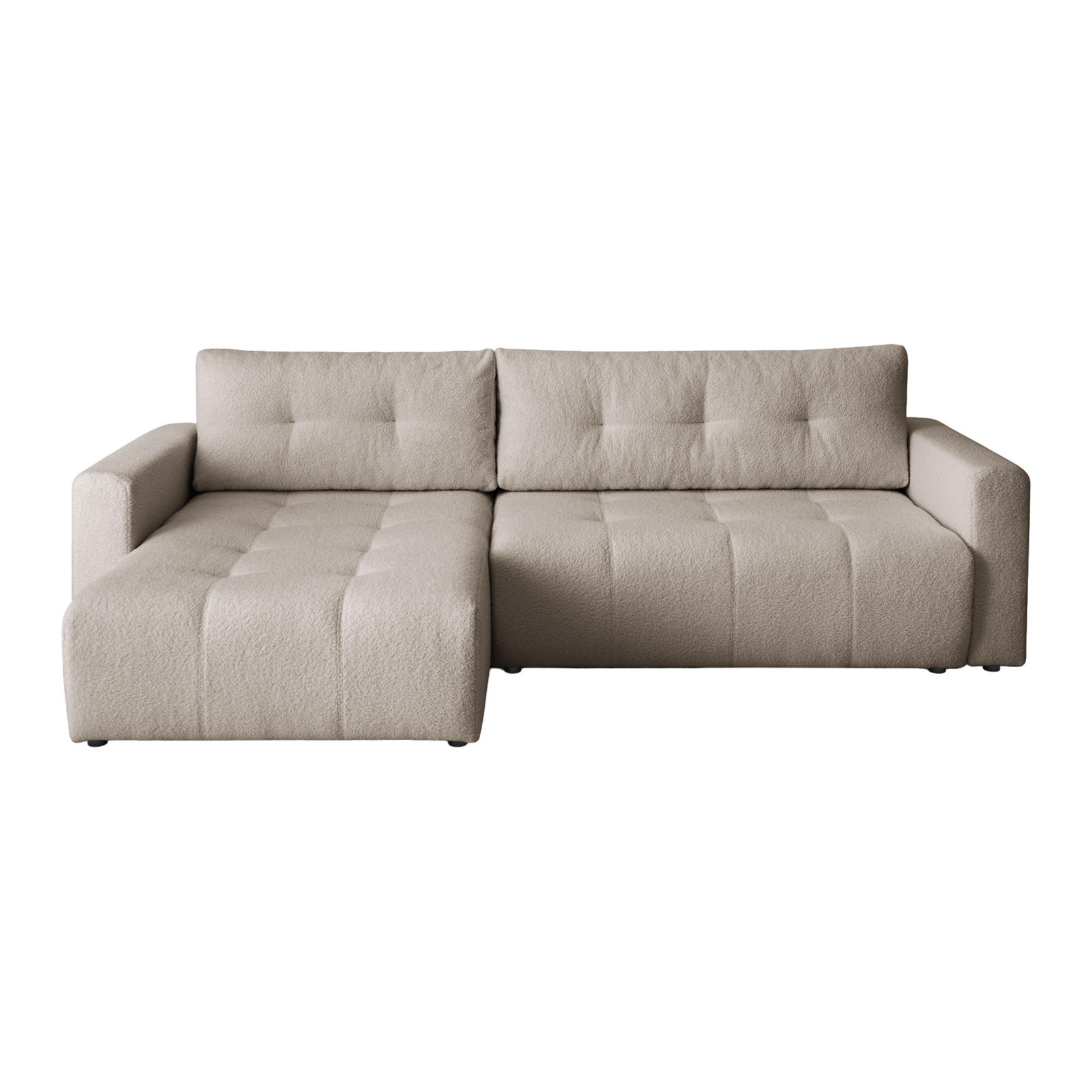 ECKSOFA WALONGO mit Schlaffunktion, Beige - Beige, Textil (261/143cm) - Fedve