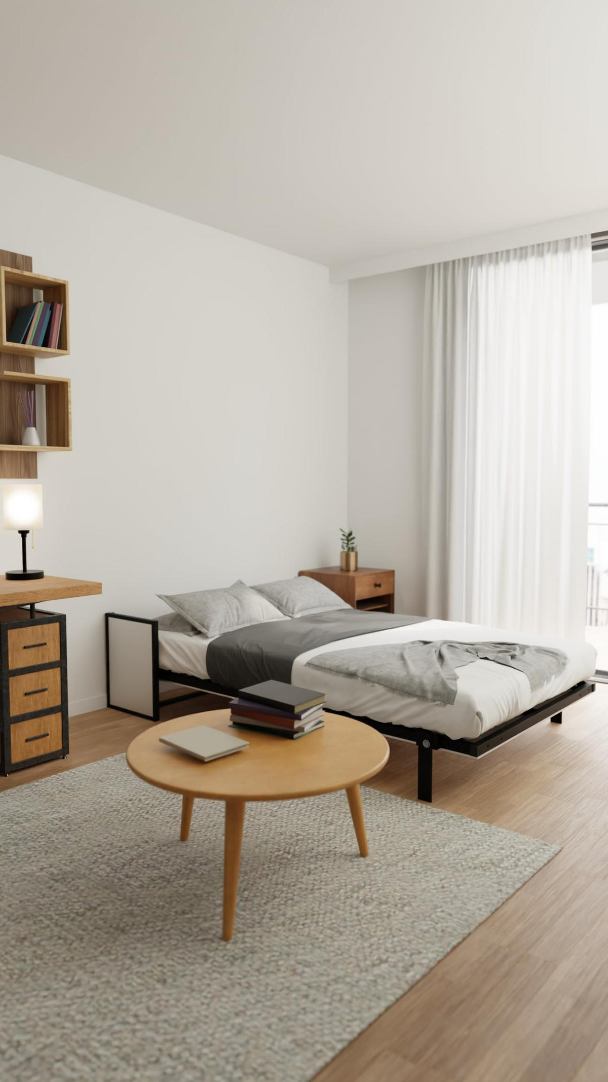 SCHRANKBETT Morphy Studio Modulares SizeFlex- und TypeFlex-System - 120x190, Vertikal - Schwarz, Metall (120/190cm) - WallBedKing