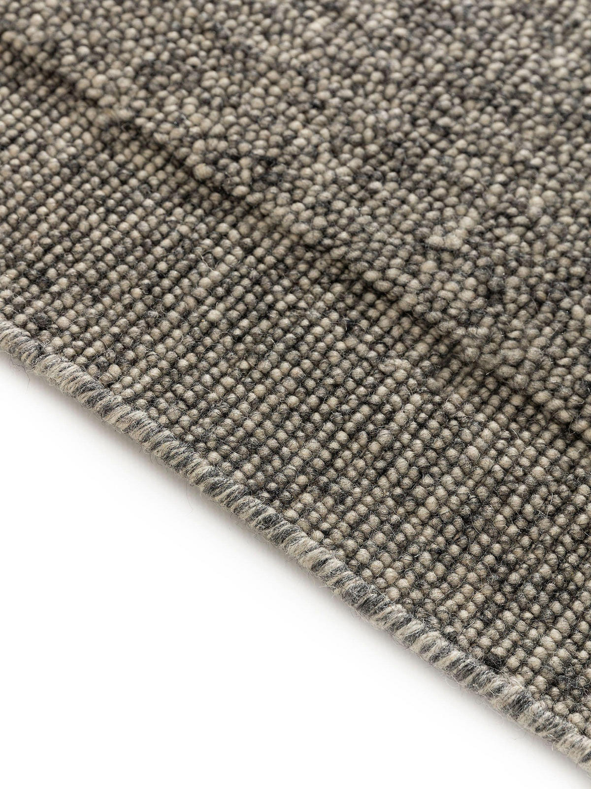 WOLLTEPPICH-LÄUFER Imke Grau 80x250 cm - Grau, Textil (80/250cm) - benuta Pure