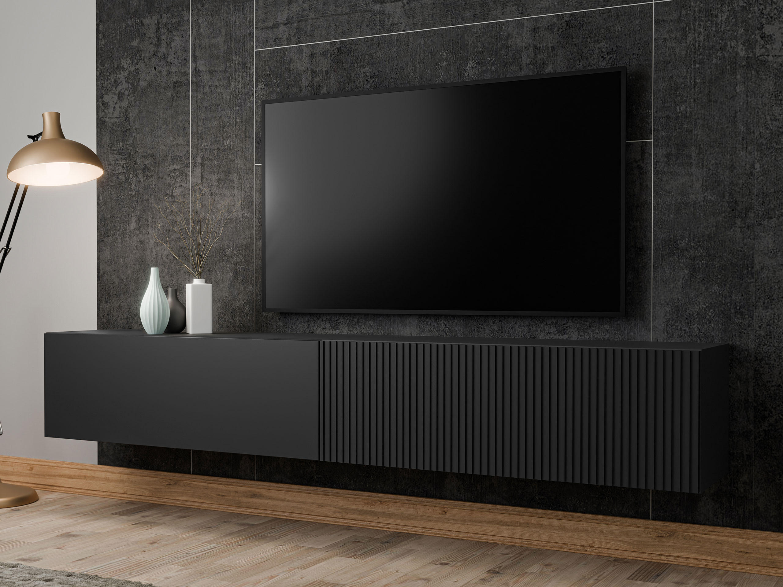 TV-LOWBOARD Capital 200 - Schwarz, Holzwerkstoff (200/31/30cm) - MIRJAN24