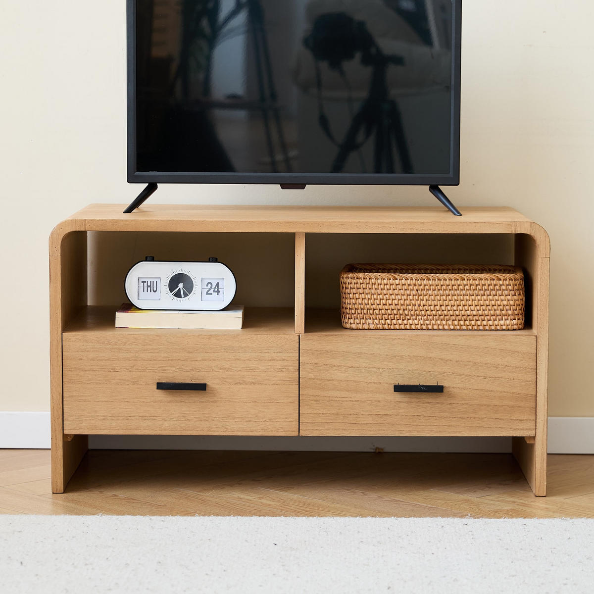 TV-SCHRANK Rechteckig Grün 100 x 42 x 45 (cm) - Braun, Holz (80/45/40cm) - Nordlys