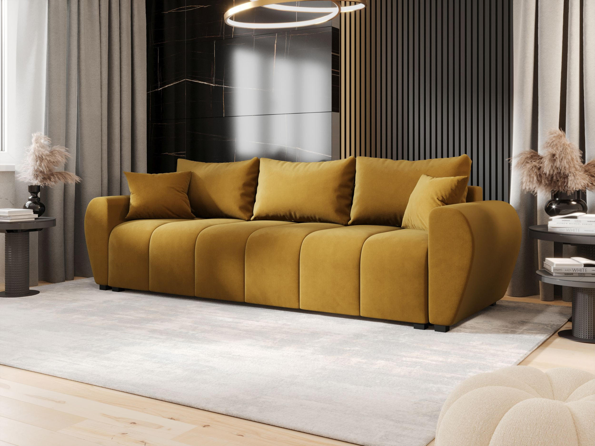 SOFA MOLISA mit Schlaffunktion ITAKA 33 mit Stauraum - Goldfarben, Textil (86/82/246cm) - Bedante