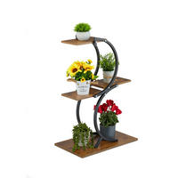 PFLANZENSTÄNDER - Multicolor, Holzwerkstoff/Metall (48/76/30cm) - Relaxdays