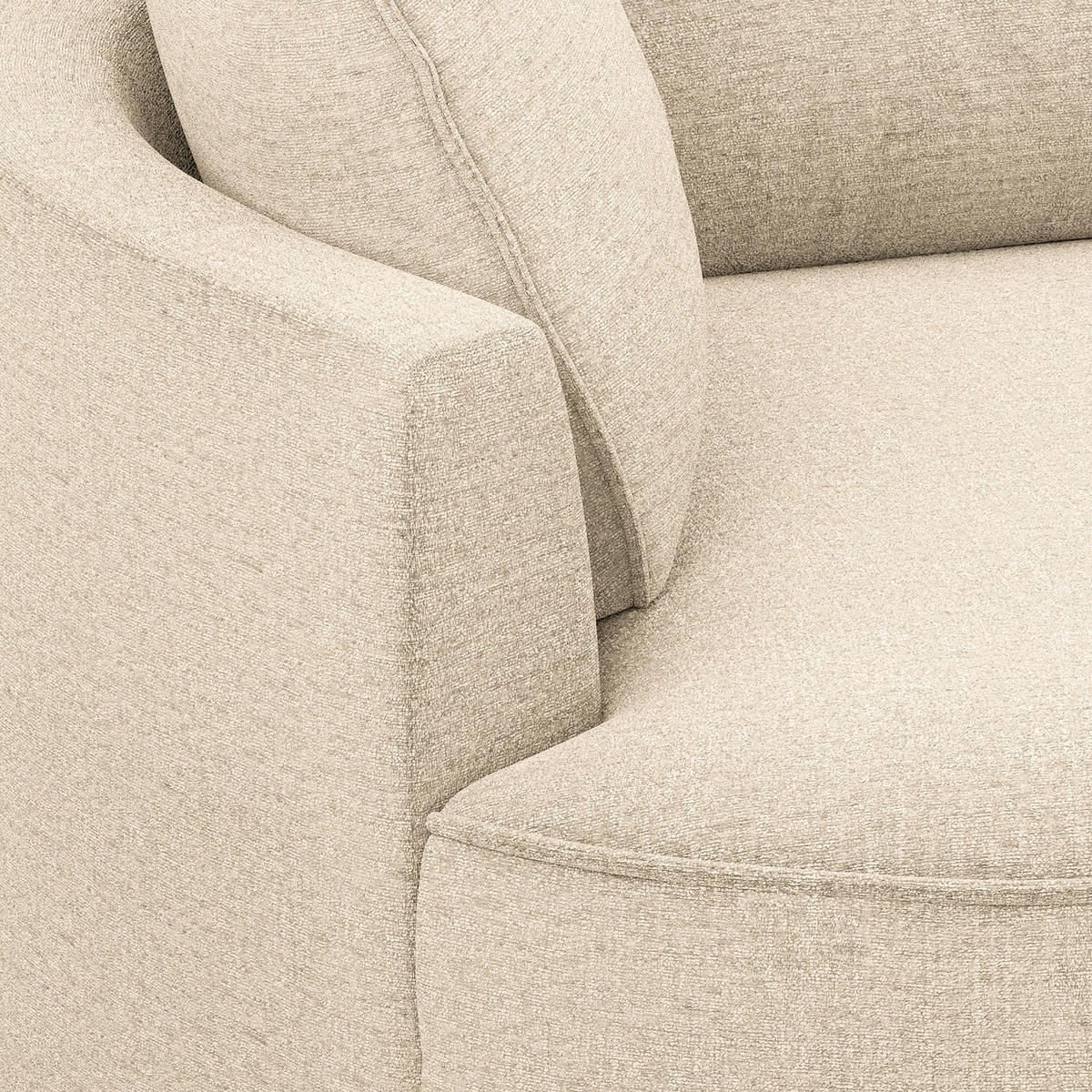 OTTOMANE - modular - Champagner/Schwarz, Kunststoff/Textil (126/82/154cm) - home24