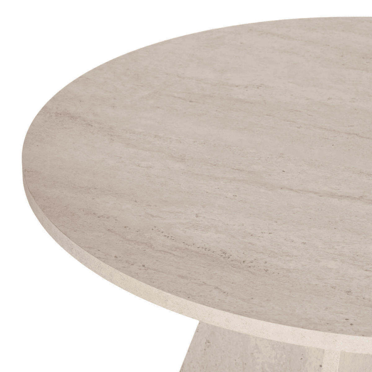 ESSTISCH mit rundem Tischplatte D120 cm 120/120/75 cm - Beige, Holzwerkstoff (125/120/75cm) - Calicosy