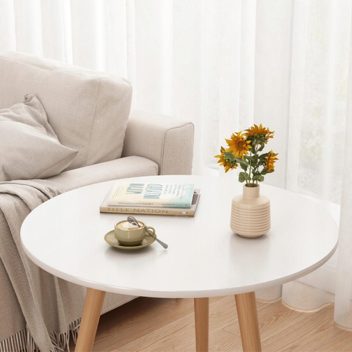 WEISSER Couchtisch 60/60/50 cm - Weiß, Holzwerkstoff (60/60/50cm)