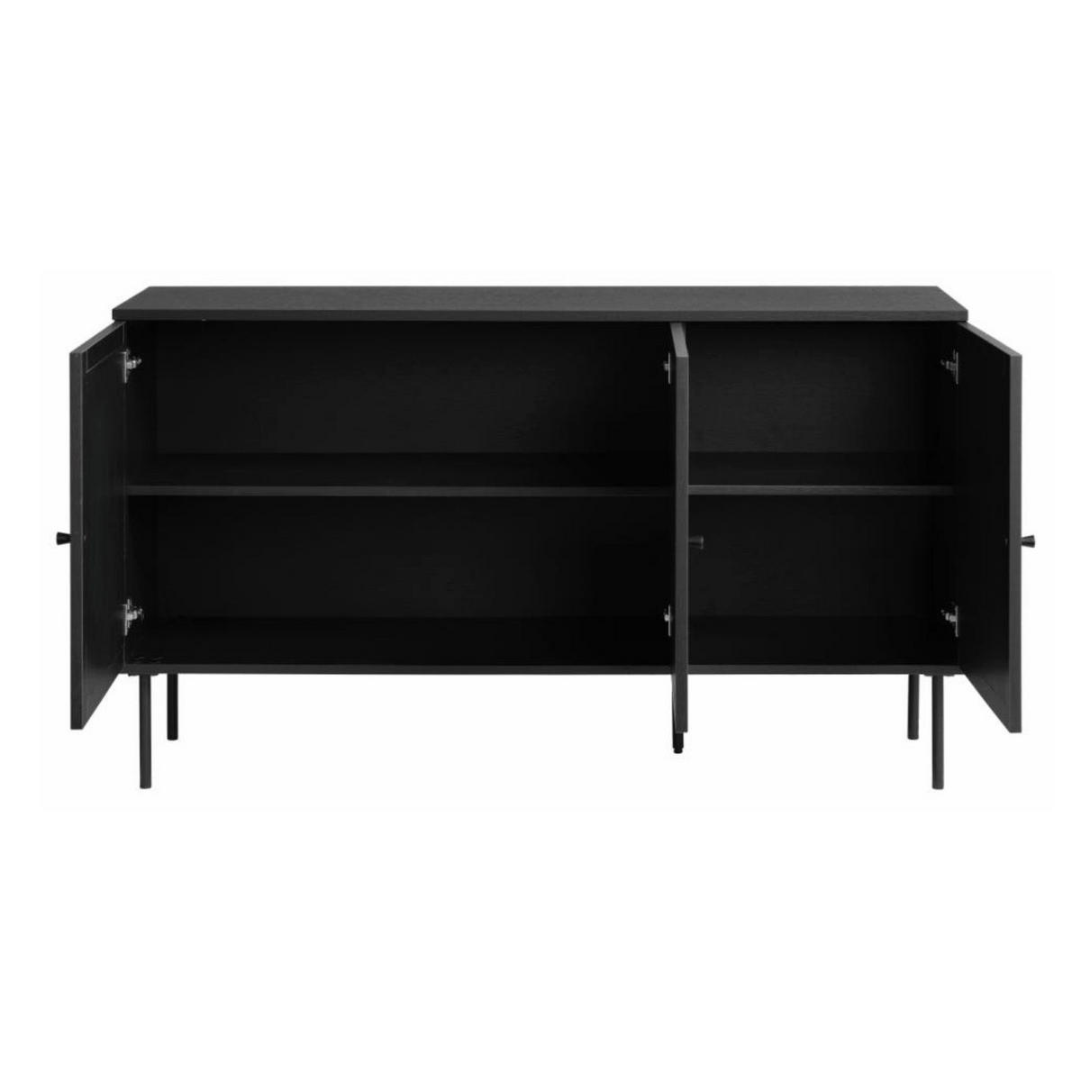 SIDEBOARD Mogest 3-türig 140 cm - Schwarz, Holzwerkstoff/Kunststoff (140/80/40cm) - Selsey