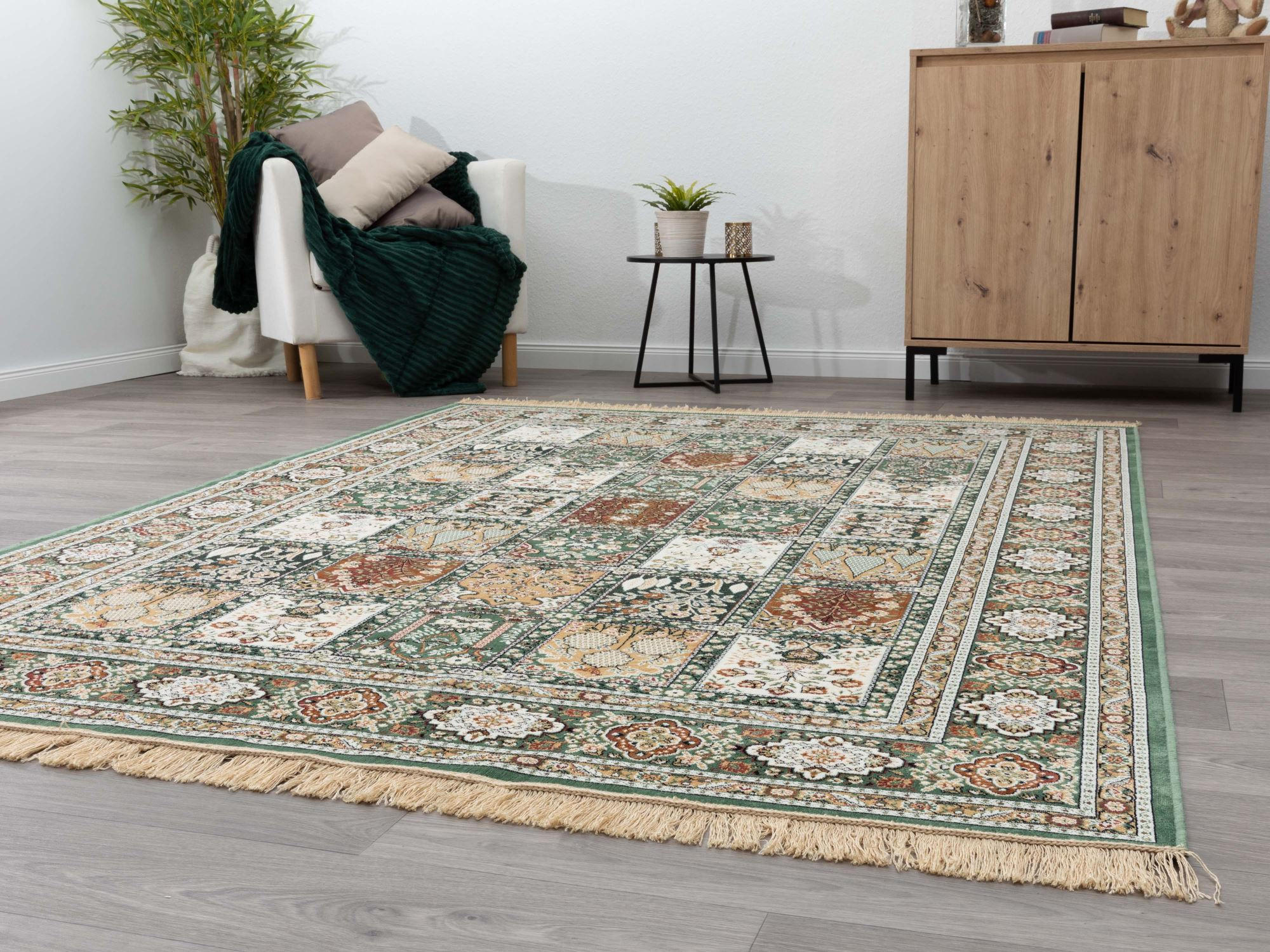 ORIENTTEPPICH 160/230 cm Riad Felder - Grün, Textil (160/230cm) - Steffensmeier