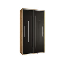 SCHWEBETÜRENSCHRANK 235,2/130/60 2-türig - Silberfarben/Schwarz, Holz/Metall (130/235/60cm) - Abiks Möbel