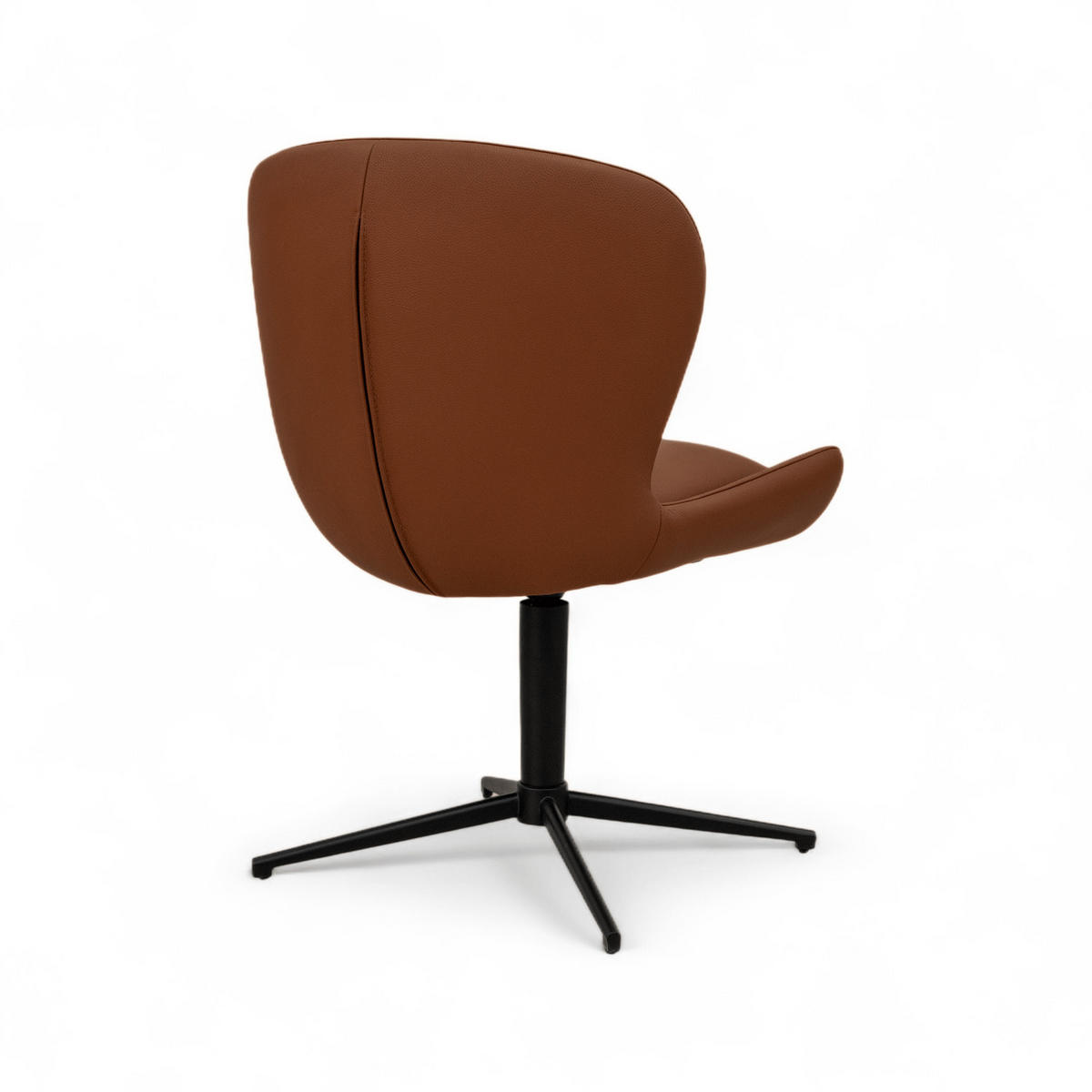 STUHL-SET 2 Stück in Echtleder Dunkelbraun - Schwarz/Braun, Leder/Metall (57/83/63cm) - Furnhouse