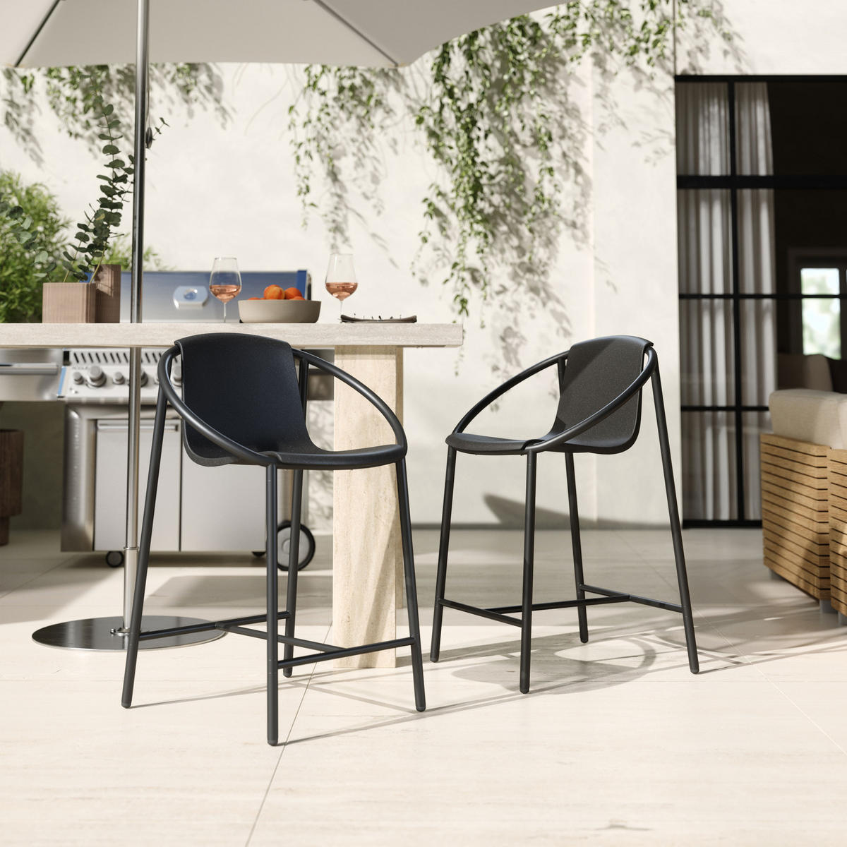BARSTUHL Ringo, Black - Schwarz, Metall (58/90/64cm) - Umbra