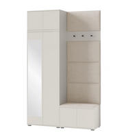 GARDEROBE NAPOLI 4 mit POLSTERPANEELEN BEIGE - Beige, Holzwerkstoff (140/229/40cm) - Jerpax