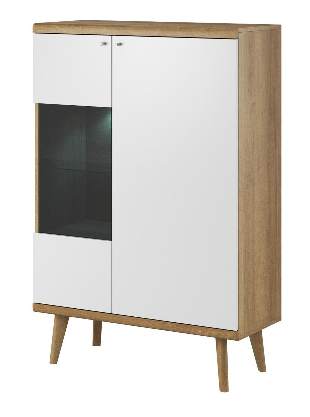 MÖBELWAND Weiß DRIMO Skandinavischer Stil LED Beleuchtung - Multicolor, Holzwerkstoff (300/197/40cm) - Sepro Meble