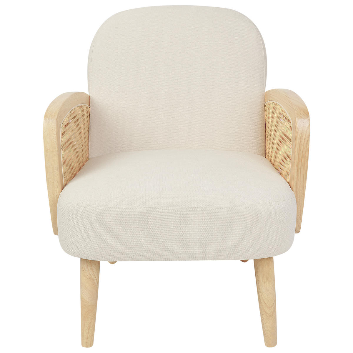 SESSEL Stoff Heller Holzfarbton Dvenberg - Hellbraun/Beige, Textil (61/78/73cm) - Beliani