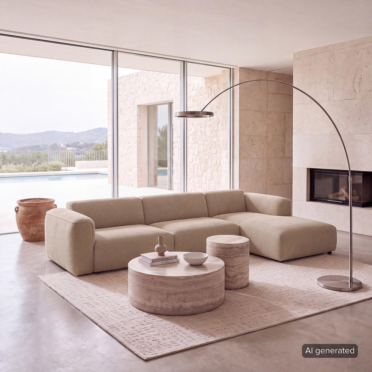 3-SITZER ECKSOFA mit Longchair - Taupe/Schwarz, Kunststoff/Textil (317/173cm) - home24