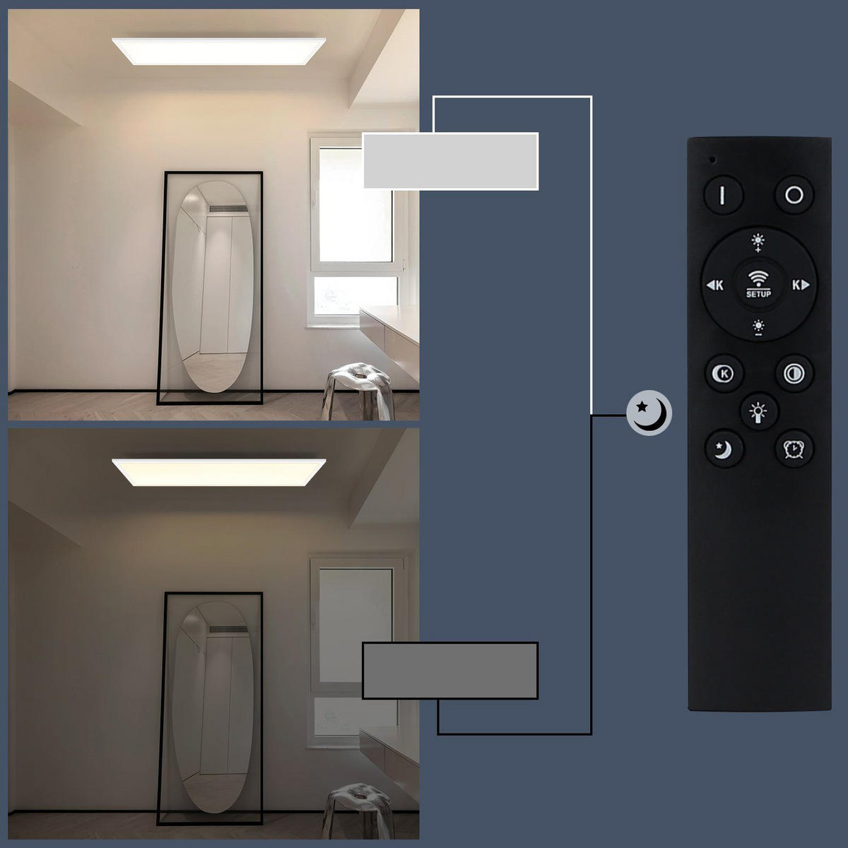LED DECKENLEUCHTE Flores 80/30/1 - Weiß, Metall (80/30/1cm) - Nettlife