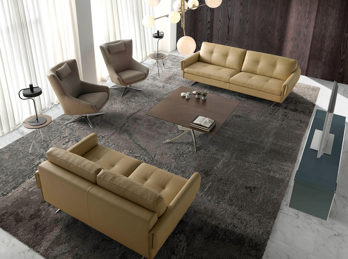 NERZFARBENER Öko-Leder-Drehsessel 76/90/100 cm - Grau, Textil (76/100/90cm) - ANGEL CERDA