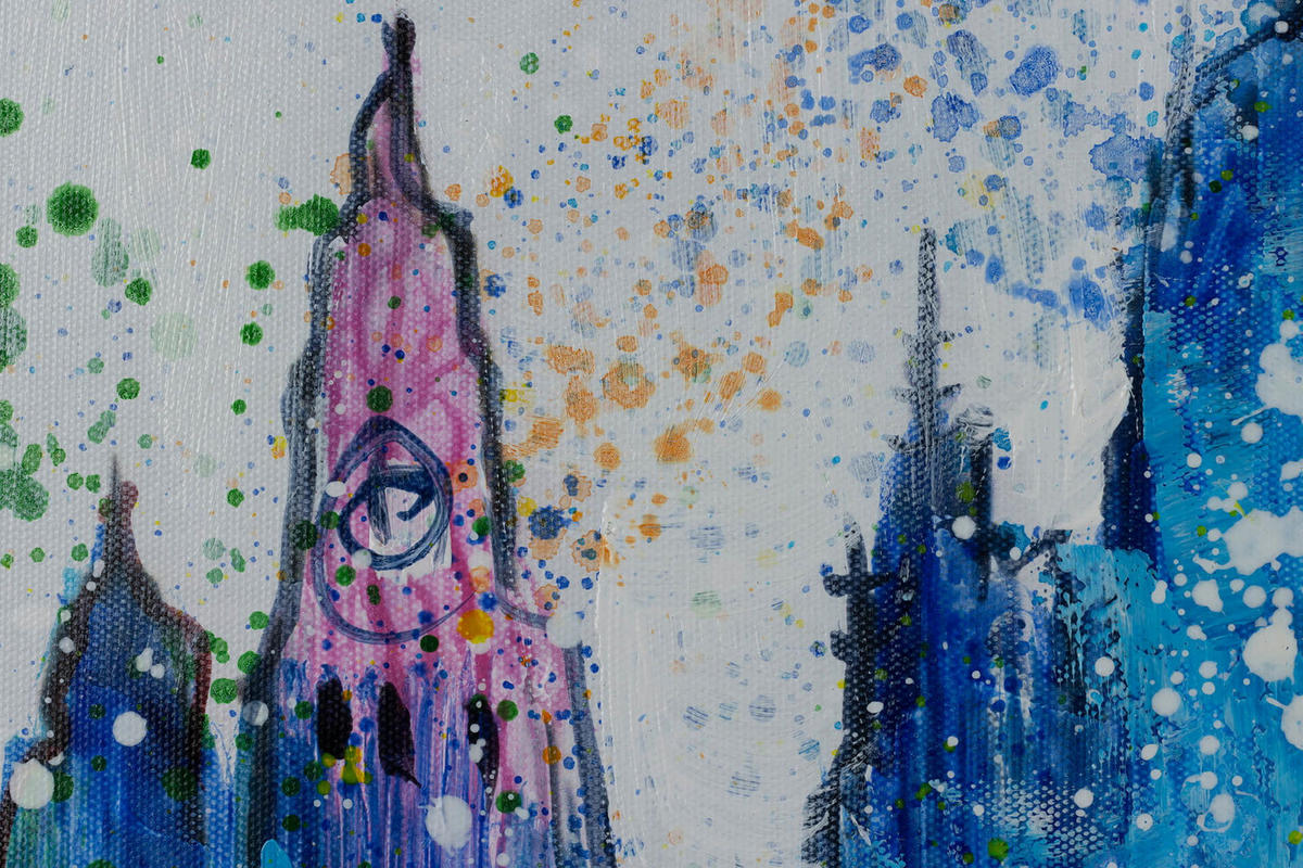 ACRYLBILD HANDGEMALT 120/60 cm - Multicolor/Grau, Holz/Textil (2/60cm) - KUNSTLOFT