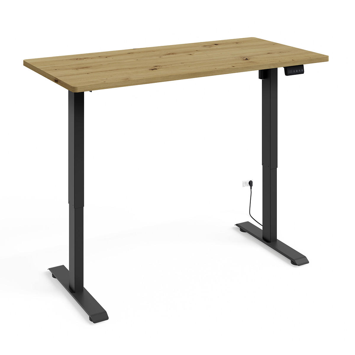 SCHREIBTISCH Ergo Holz und Schwarz - Schwarz/Braun, Holzwerkstoff (70/140/73cm) - Petits-meubles