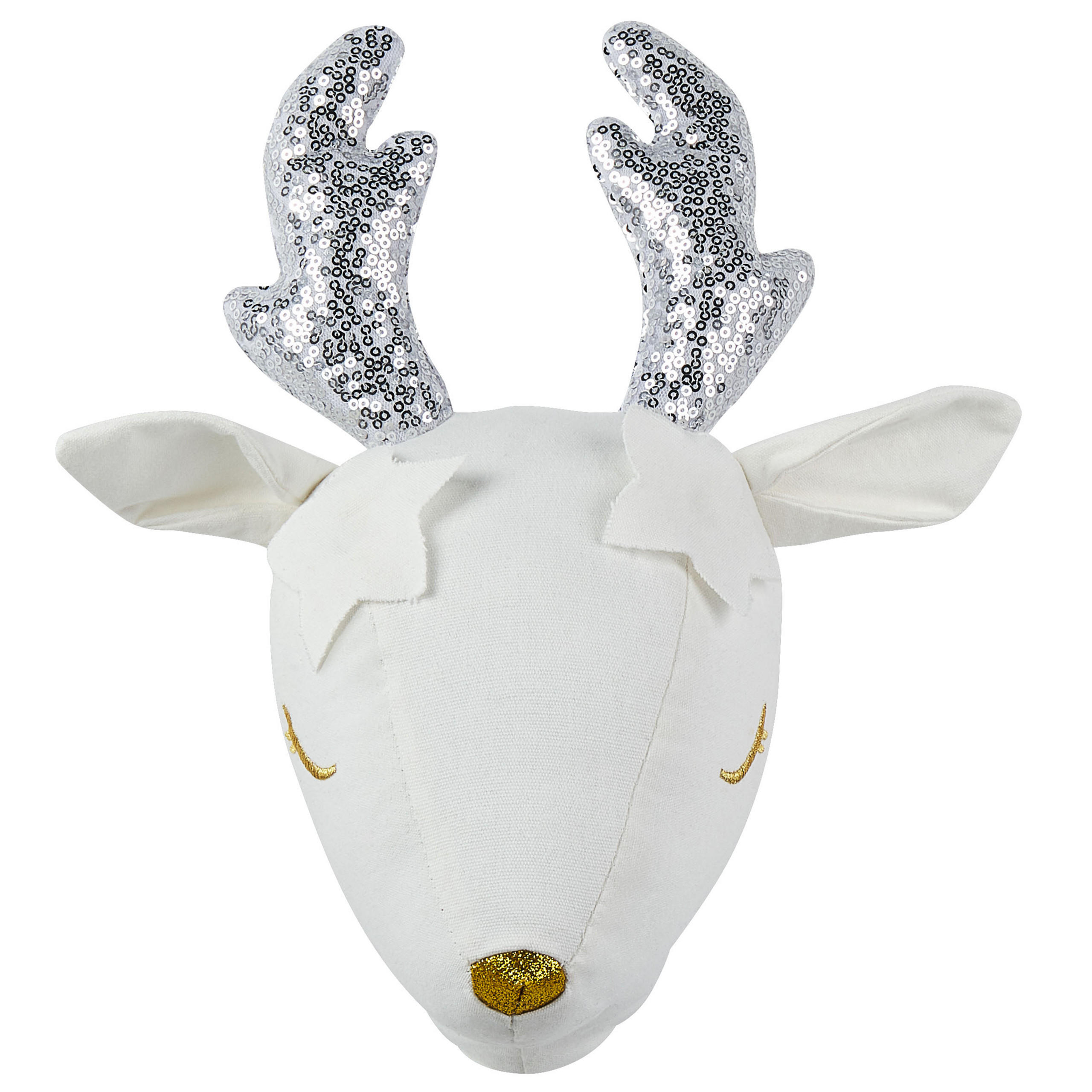 WANDDEKORATION cremeweiß/silber weiß Suzy - Weiß, Textil (20/29/18cm) - Beliani