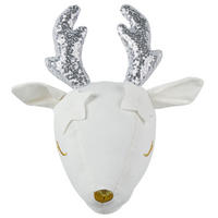 WANDDEKORATION cremeweiß/silber weiß Suzy - Weiß, Textil (20/29/18cm) - Beliani
