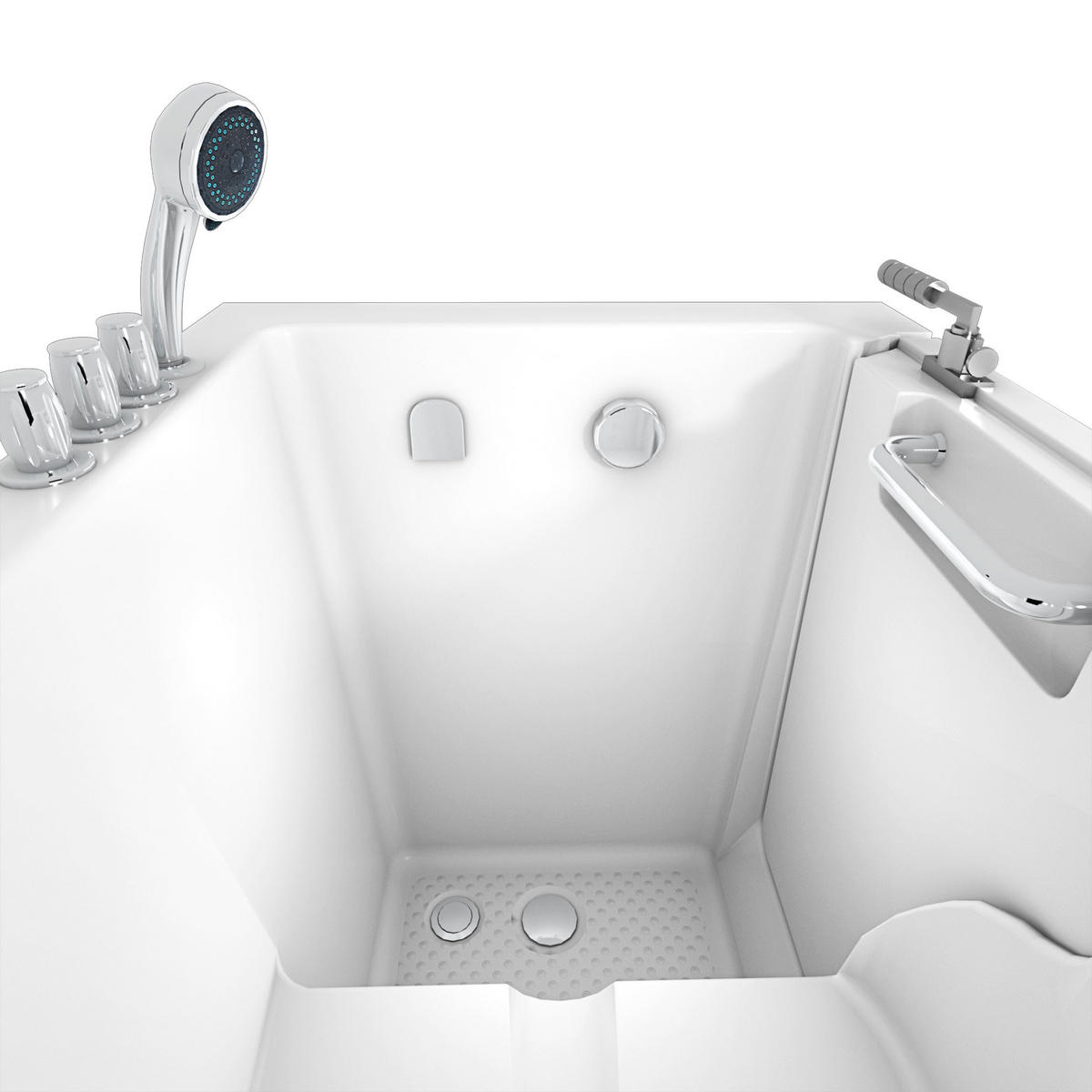 SENIORENWANNE S02-TH-C-L Weiß - Weiß, Glas/Kunststoff (78/113/100cm) - AcquaVapore by Sandra Jentho