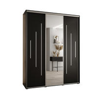 SCHWEBETÜRENSCHRANK 235,2/200/60 3-türig - Silberfarben/Schwarz, Holz/Metall (200/235/60cm) - Abiks Möbel