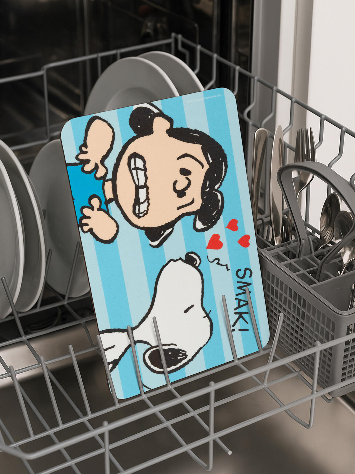 BRETTCHEN The Peanuts Snoopy Kuss Smak Blau 14,5 x 23,5 cm - Blau, Kunststoff (14.5/23.5cm) - United Labels