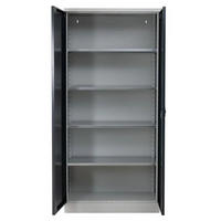 STAHLSCHRANK Bee mit 4 verzinkten Fachböden 195x92x60 cm Korpusfarbe Lichtgrau Frontfarbe Anthrazit - Anthrazit, Metall (92/195/60cm)