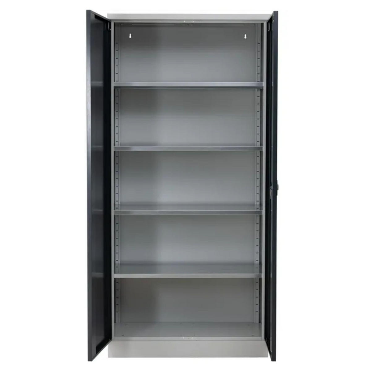 STAHLSCHRANK Bee mit 4 verzinkten Fachböden 195x92x60 cm Korpusfarbe Lichtgrau Frontfarbe Anthrazit - Anthrazit, Metall (92/195/60cm)