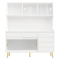 BUFFETSCHRANK Kombi Weiß 145/39/171 cm - Weiß, Holz (145/171/39cm) - PANGIVO