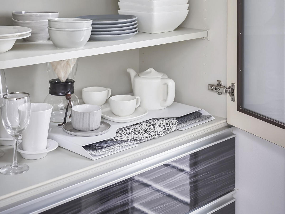 TISCHSET-AUFBEWAHRUNG Tower weiß 50/36/3 cm - Weiß, Metall (3/50/36cm) - Yamazaki