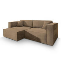 ROHOVÁ SEDAČKA NERIO béžová - šedá/béžová, dřevo/textil (245/148cm) - MASSENO