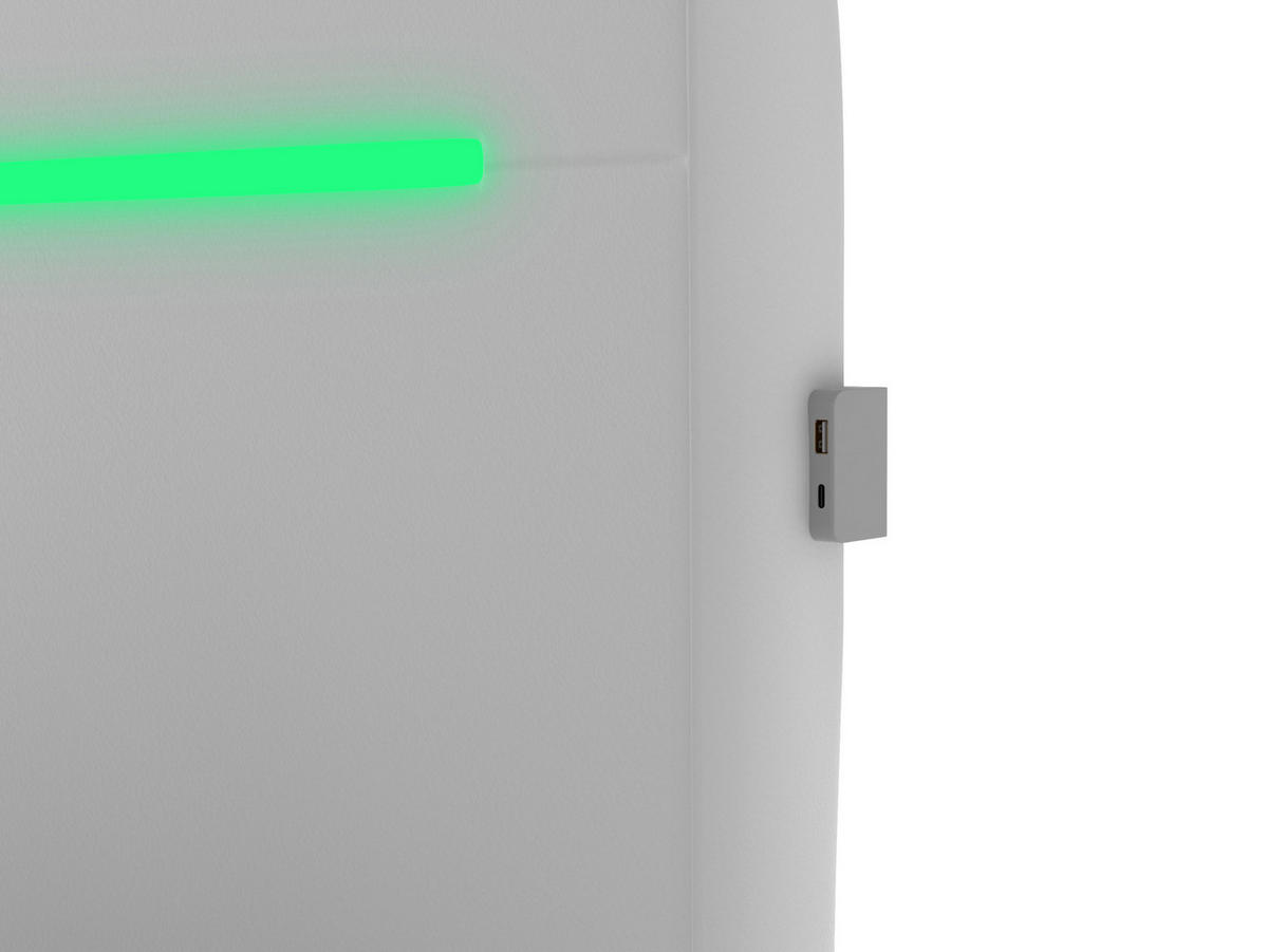 BOXBETT Texas weiß 140/200 cm LED Kunstleder - Weiß, Holz/Textil (140/200cm) - wonello