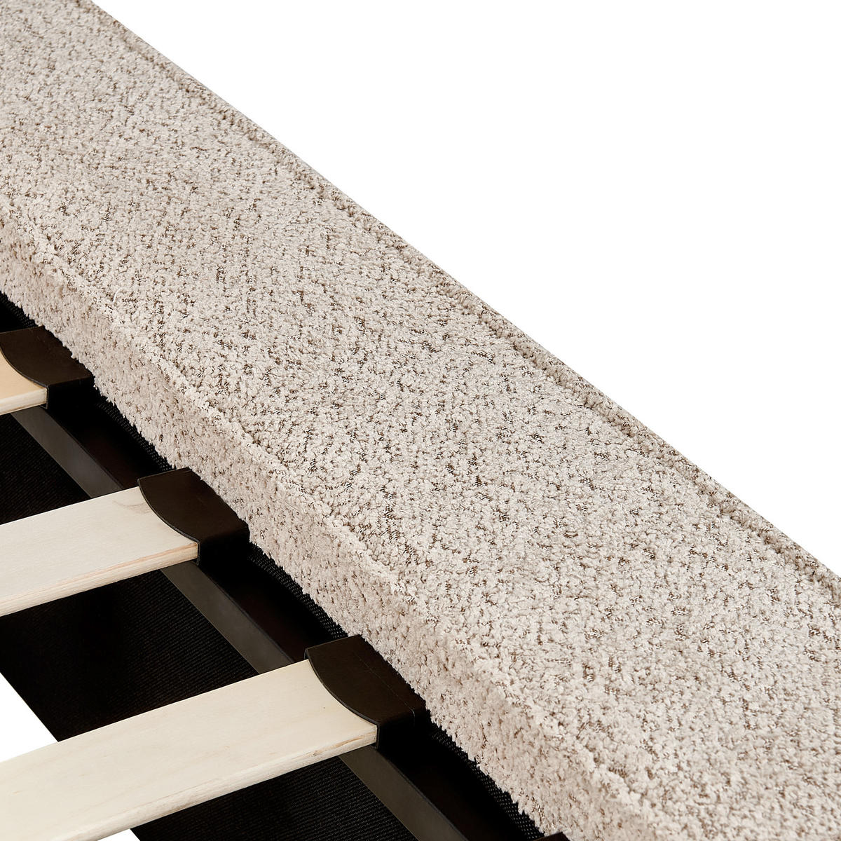 POLSTERBETT mit Lattenrost 160x200 cm Beige Mirande - Taupe, Textil (160/200cm) - Beliani