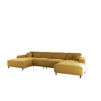 WOHNLANDSCHAFT Gloria In Tiffani - Gelb, Holzwerkstoff/Textil (378/73/165cm) - Fun Möbel