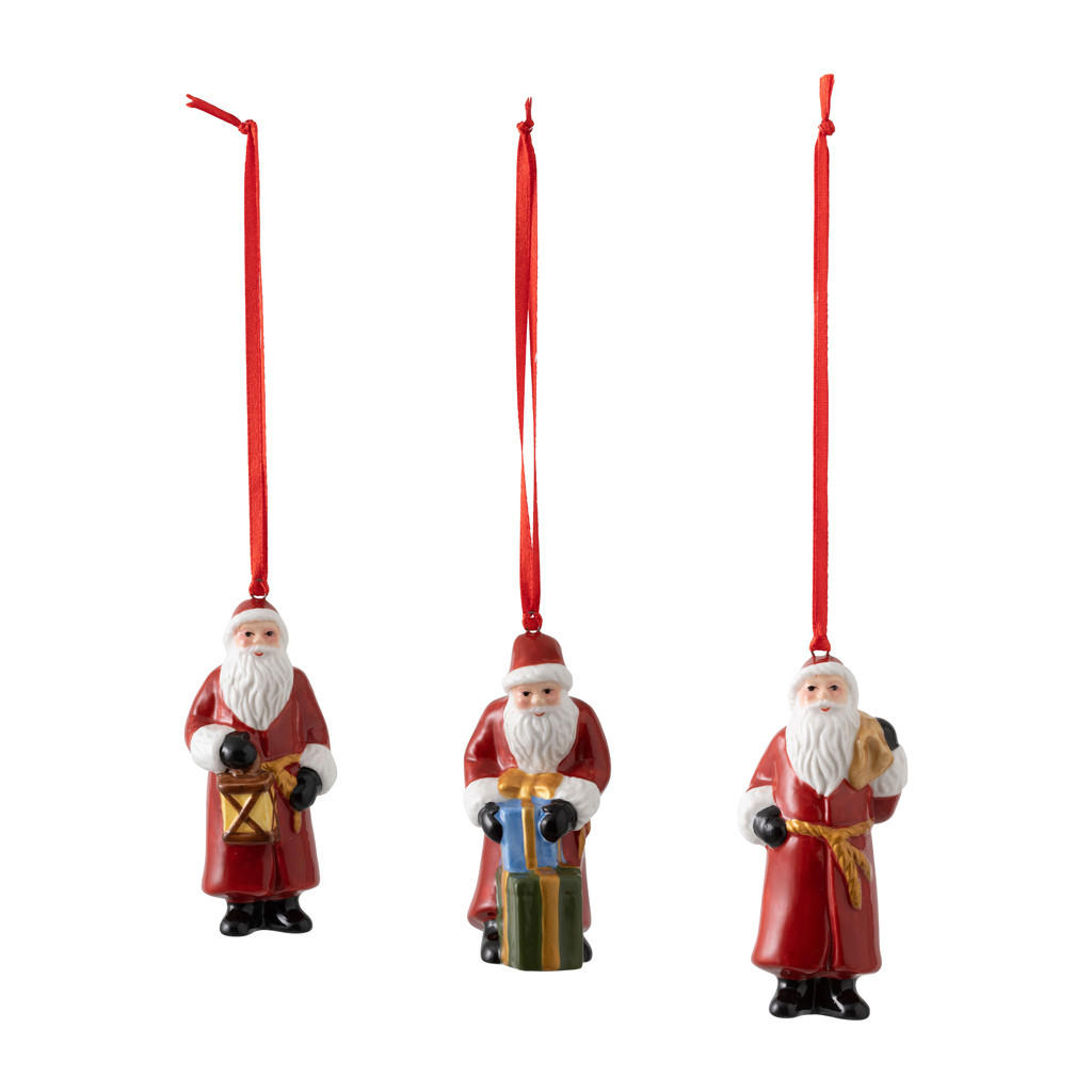 ORNAMENTE SANTA CLAUS Nostalgic Ornaments bunt 3er Set - Multicolor, Keramik (1/1/1cm) - Villeroy & Boch